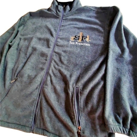 Gray Fleece San Francisco Front Zip Men Size XXL - Picture 6 of 11
